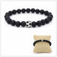 Girls Boys Natural Black Matte Stone Football Charm Beaded Bracelet