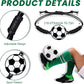 Children's Girls Boys Adjustable Silver Black Football Friendship Bracelet