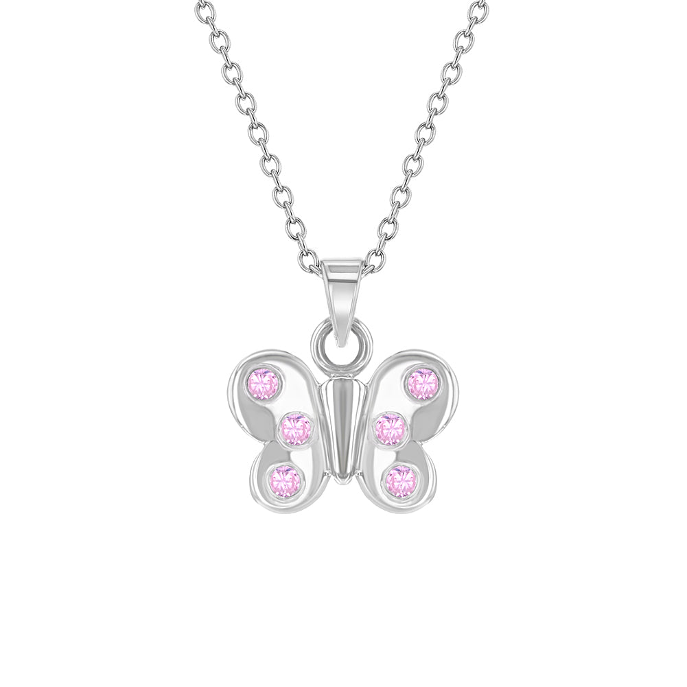 Sterling Silver Fluttering Butterfly Children's Girls Necklace