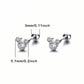 Sterling Silver Kids CZ Mouse Screw Back Earrings