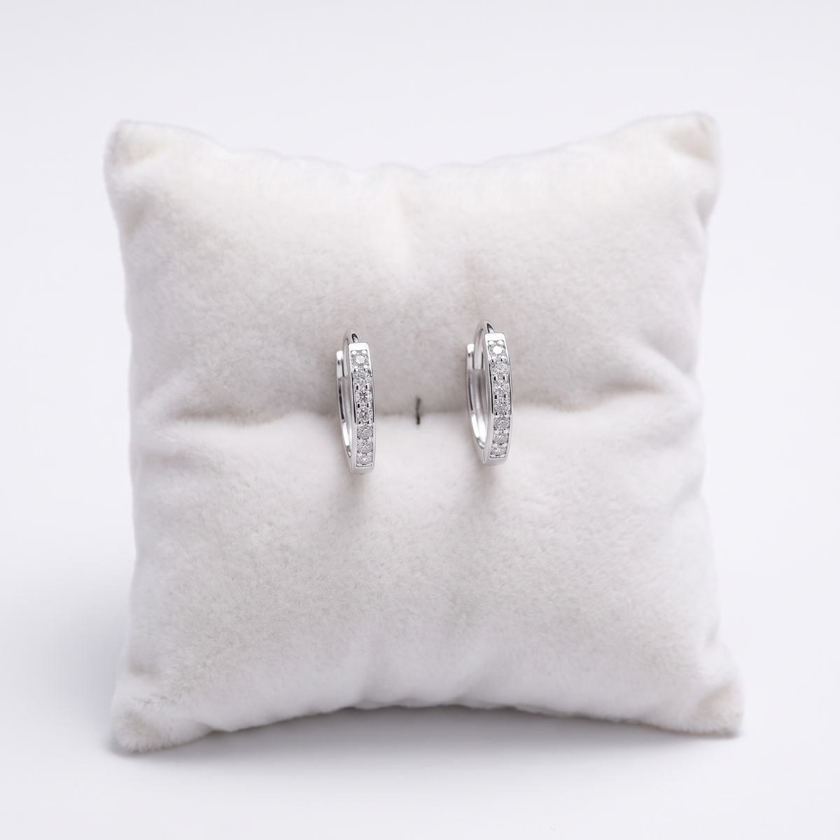 Sterling Silver 13mm CZ Hinged Huggie Hoop Earrings - Melchior Jewellery