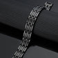 Melchior Jewellery black stainless steel link ultra strength magnetic bracelet for men with woven detail