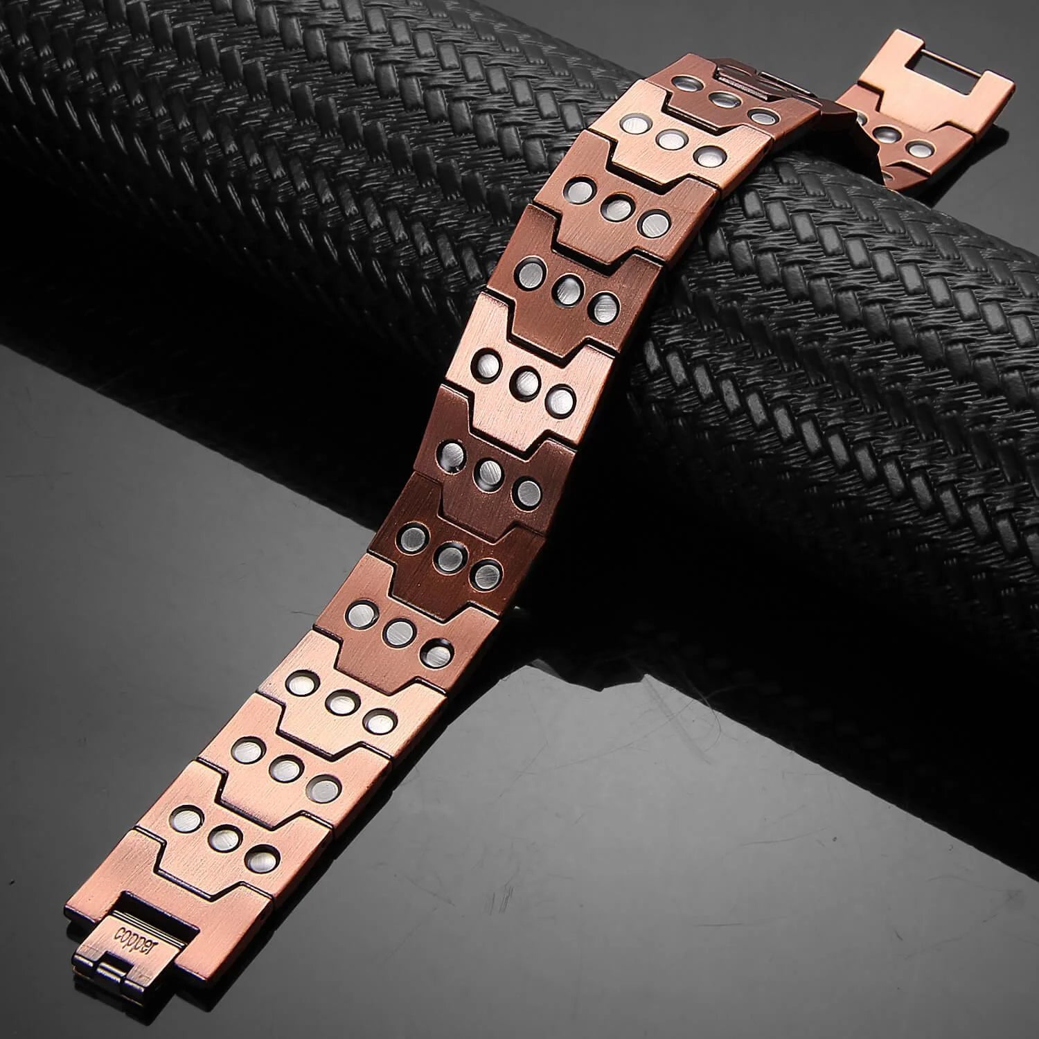 Men's Solid Copper Power Link Magnetic Bracelet