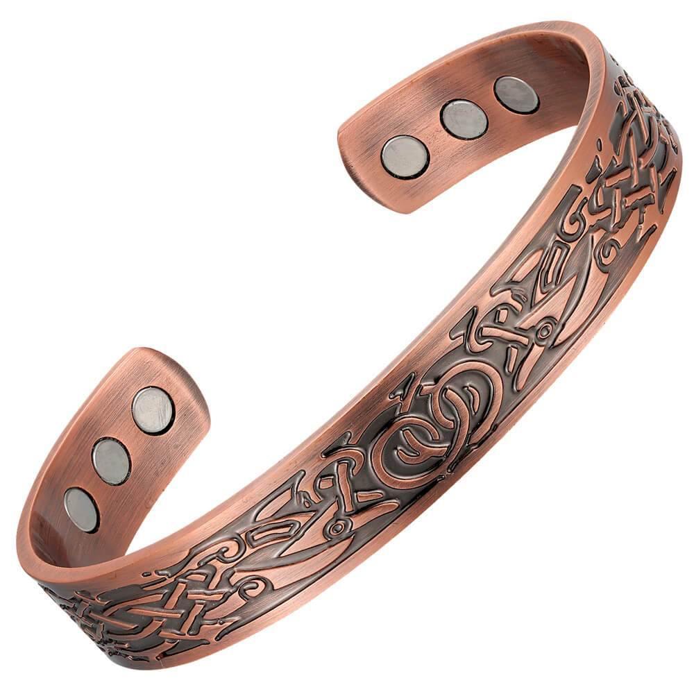 Mens Celtic Heritage copper magnetic bangle