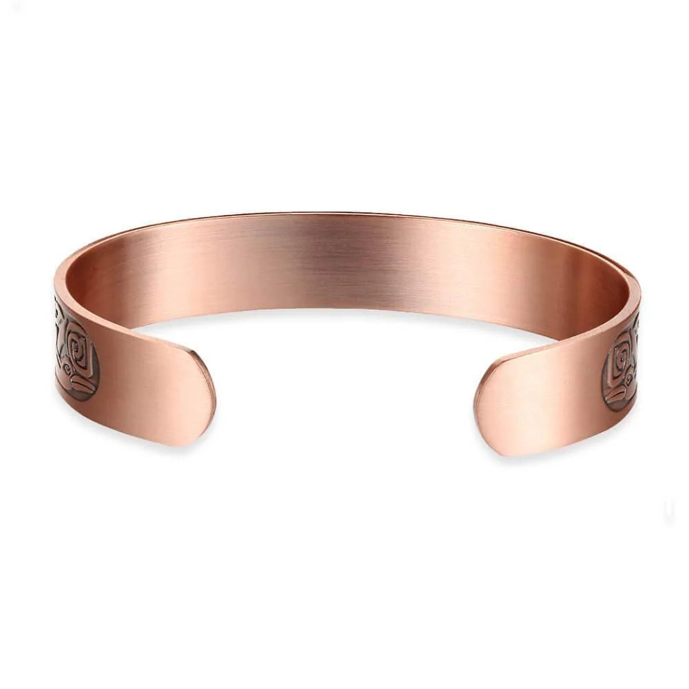 Mens copper bangle with Celtic knotwork detailing