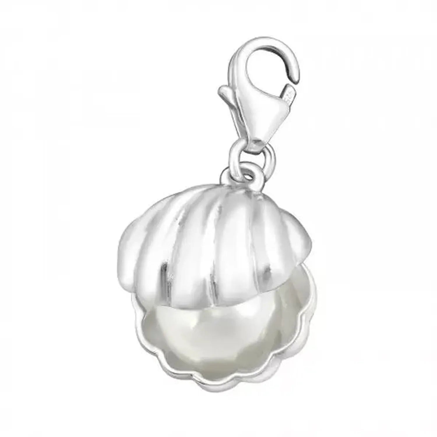 Womans Sterling Silver Shell Clip On Charm - Melchior Jewellery 