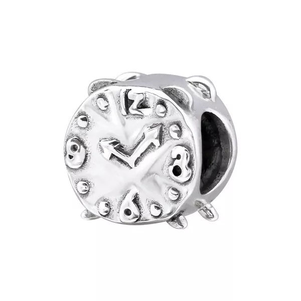 Sterling Silver Alarm Clock Charm Bead