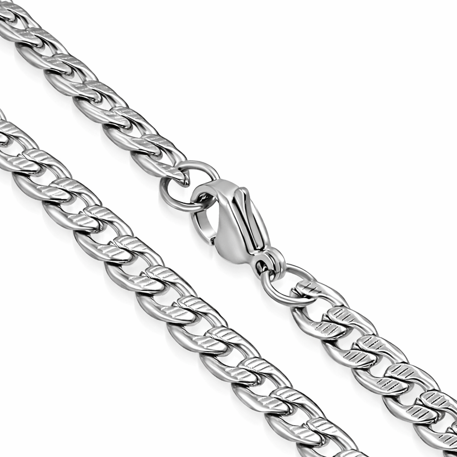 Stainless Steel Flat Cuban Link Chain Necklace 56cm - Melchior Jewellery 