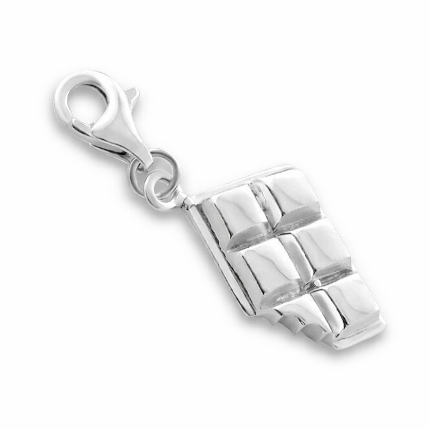 Sterling Silver Love Chocolate Bar Clip on Charm - Melchior Jewellery 