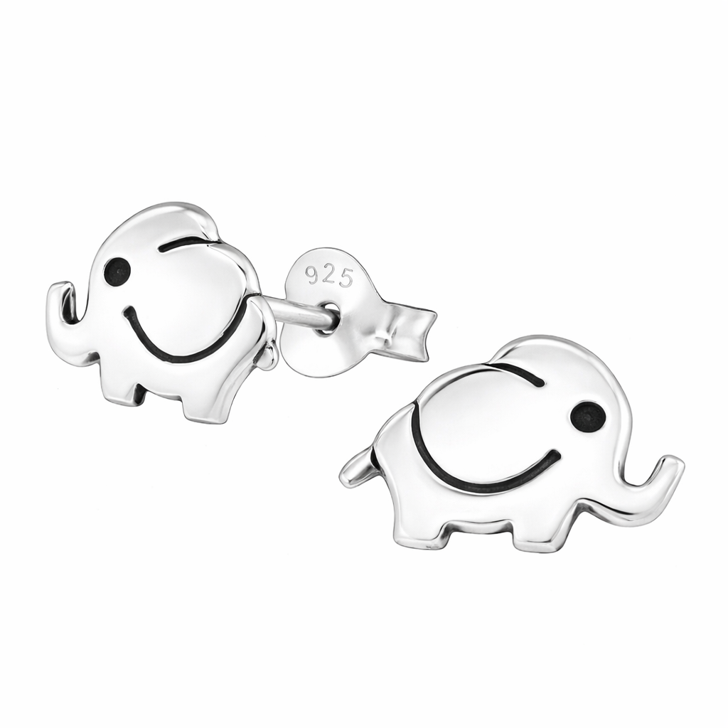 Sterling Silver Elephant Studs for Girls Earrings - Melchior Jewellery 