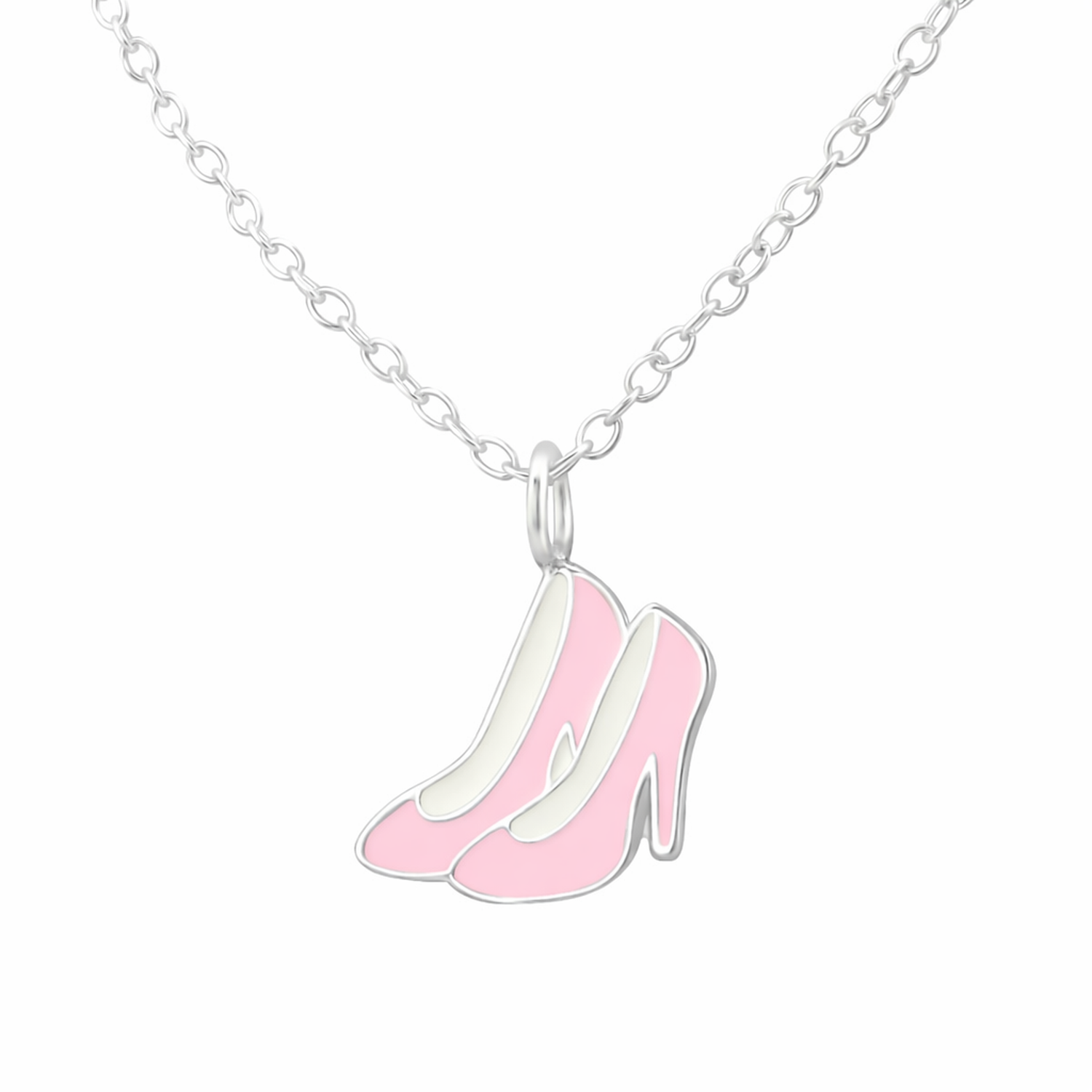 Sterling Silver Pink Shoe Pendant Necklace For Kids - Melchior Jewellery 