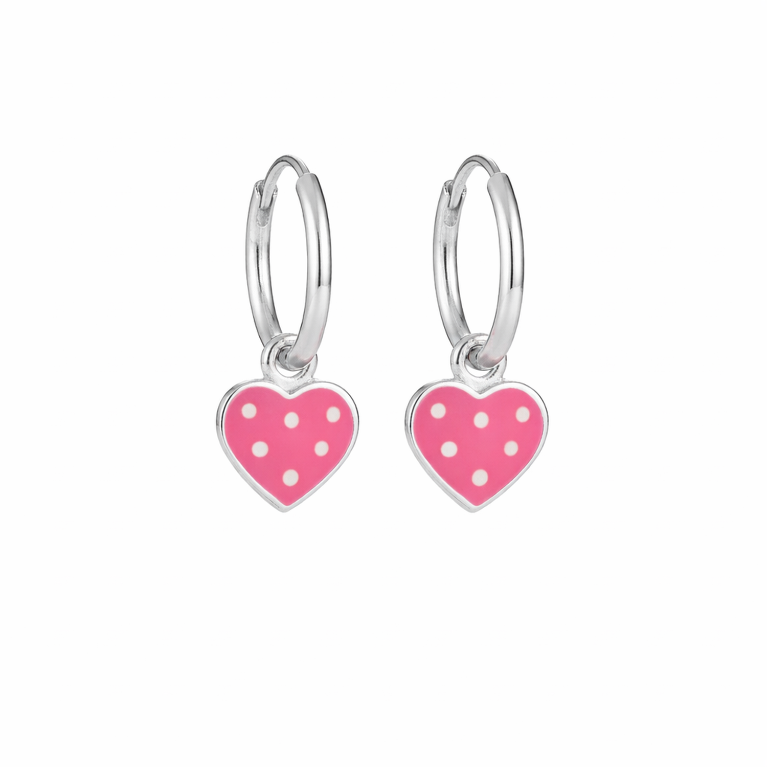 Melchior Kids Spotted Heart Hoop Earrings in Sterling Silver - Melchior Jewellery 