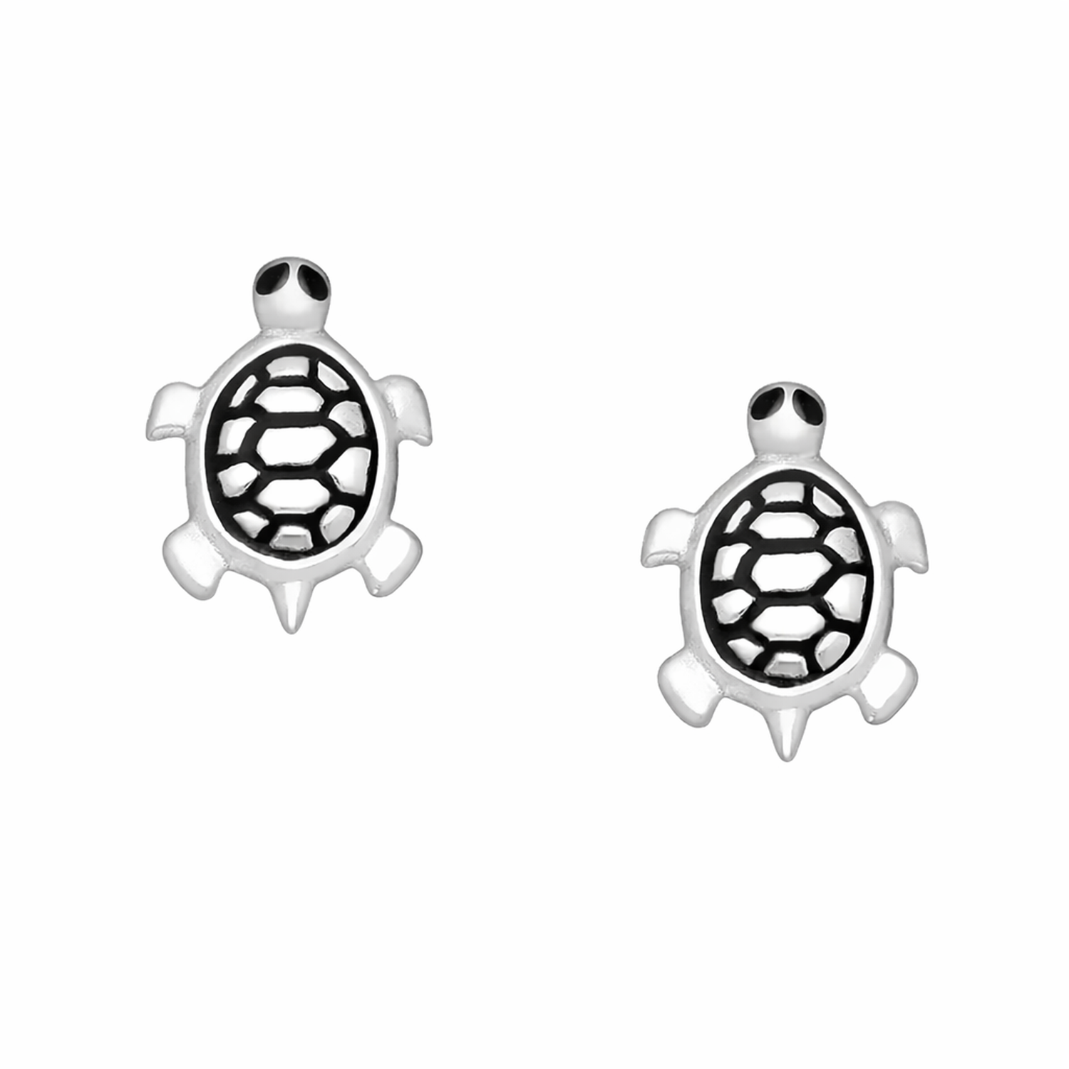 Sterling Silver Turtle Stud Earrings - Melchior Jewellery 