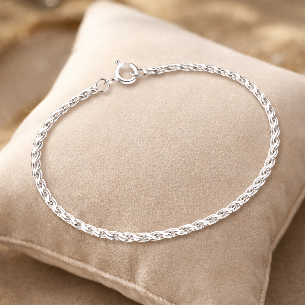 925 Sterling Silver Rope Chain Bracelet Fine Jewellery