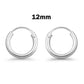 Sterling Silver 2mm Thick Rhodium Plated Hoop Earrings - Choose your Size