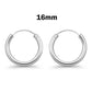 Sterling Silver 2mm Thick Rhodium Plated Hoop Earrings - Choose your Size