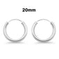 Sterling Silver 2mm Thick Rhodium Plated Hoop Earrings - Choose your Size