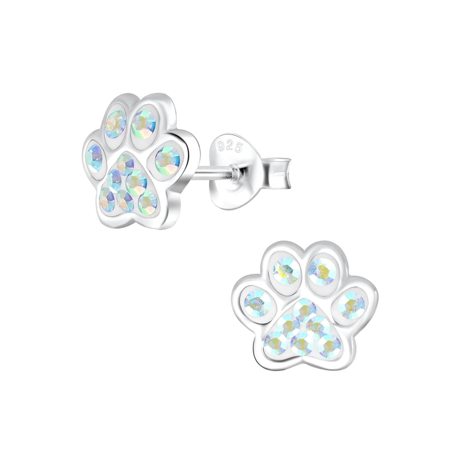 Sterling Silver Dog Paw Stud Earrings - Melchior Jewellery 