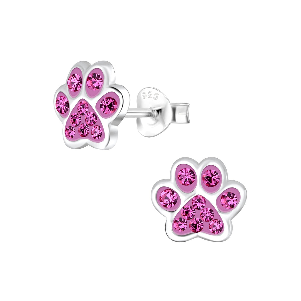 Sterling Silver Dog Paw Stud Earrings - Melchior Jewellery 