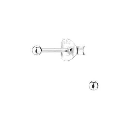 Sterling Silver 2mm Tiny Ball Stud Earrings