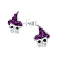 Children's Sterling Silver Skull Halloween Stud Earrings