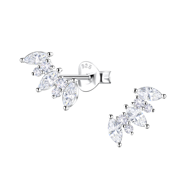 Cubic Zirconia Geometric Silver Earrings - Elegant Design - Melchior Jewellery 