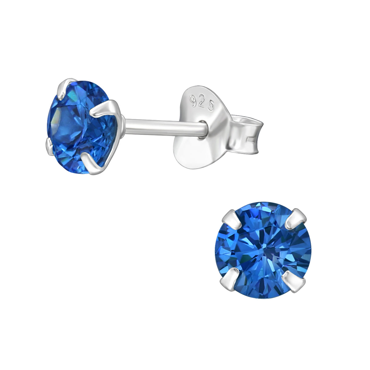 September sterling silver birthstone stud earrings