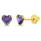 Children's 14k Gold February Birthstone Screw Back Earrings