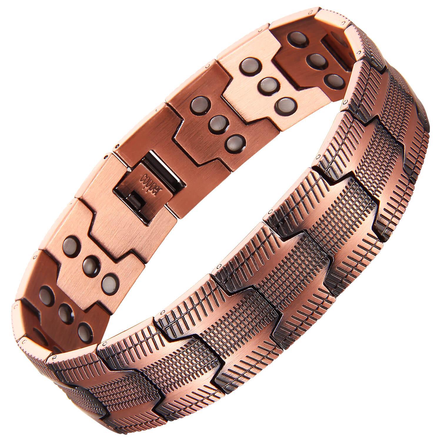 Men's Solid Copper Power Link Magnetic Bracelet