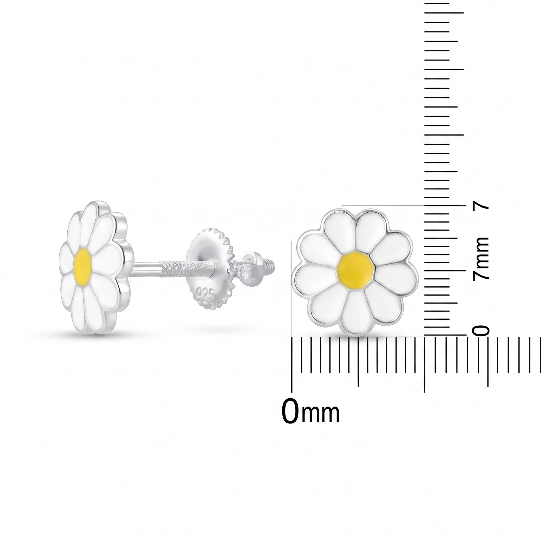 925 sterling silver flower earrings for kids