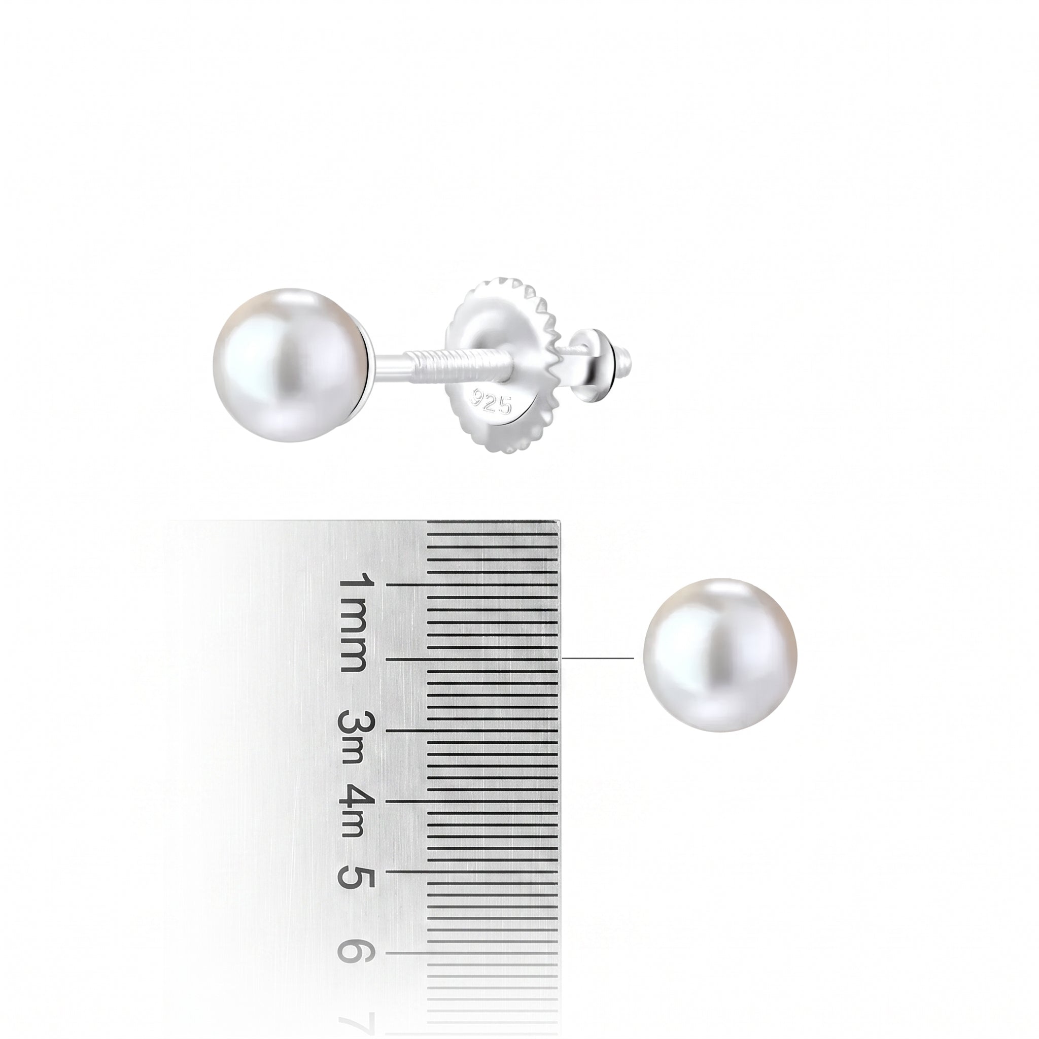 Small sterling silver pearl earrings for girls