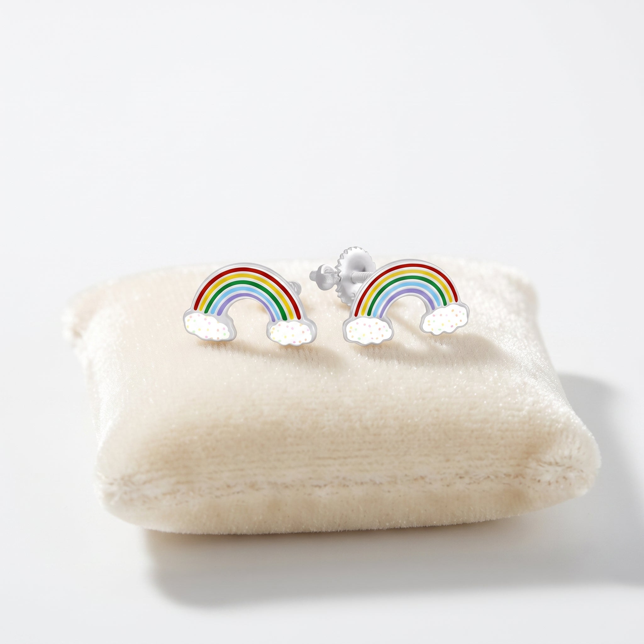 925 sterling silver rainbow earrings for children