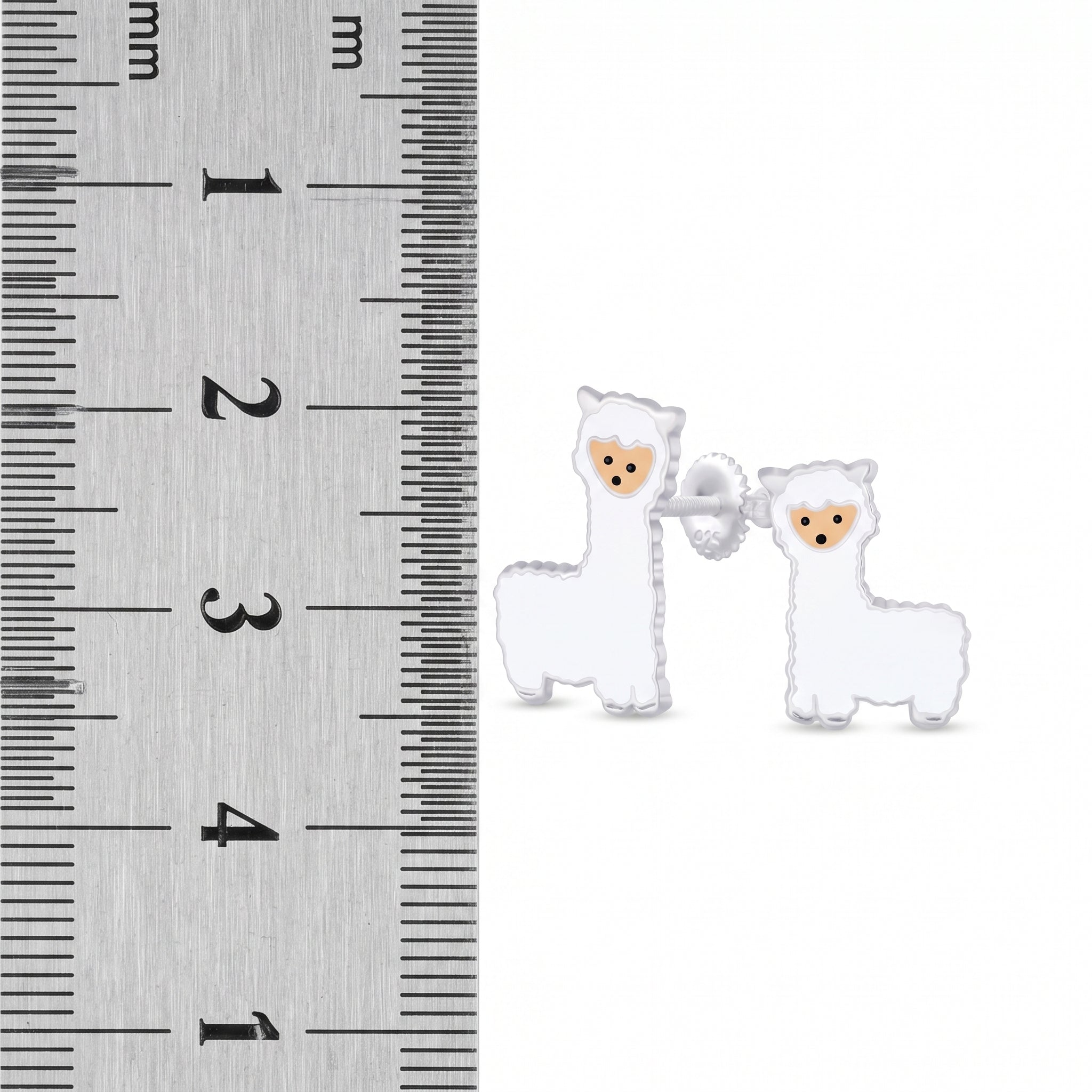 Cute alpaca earrings with screw back fastening