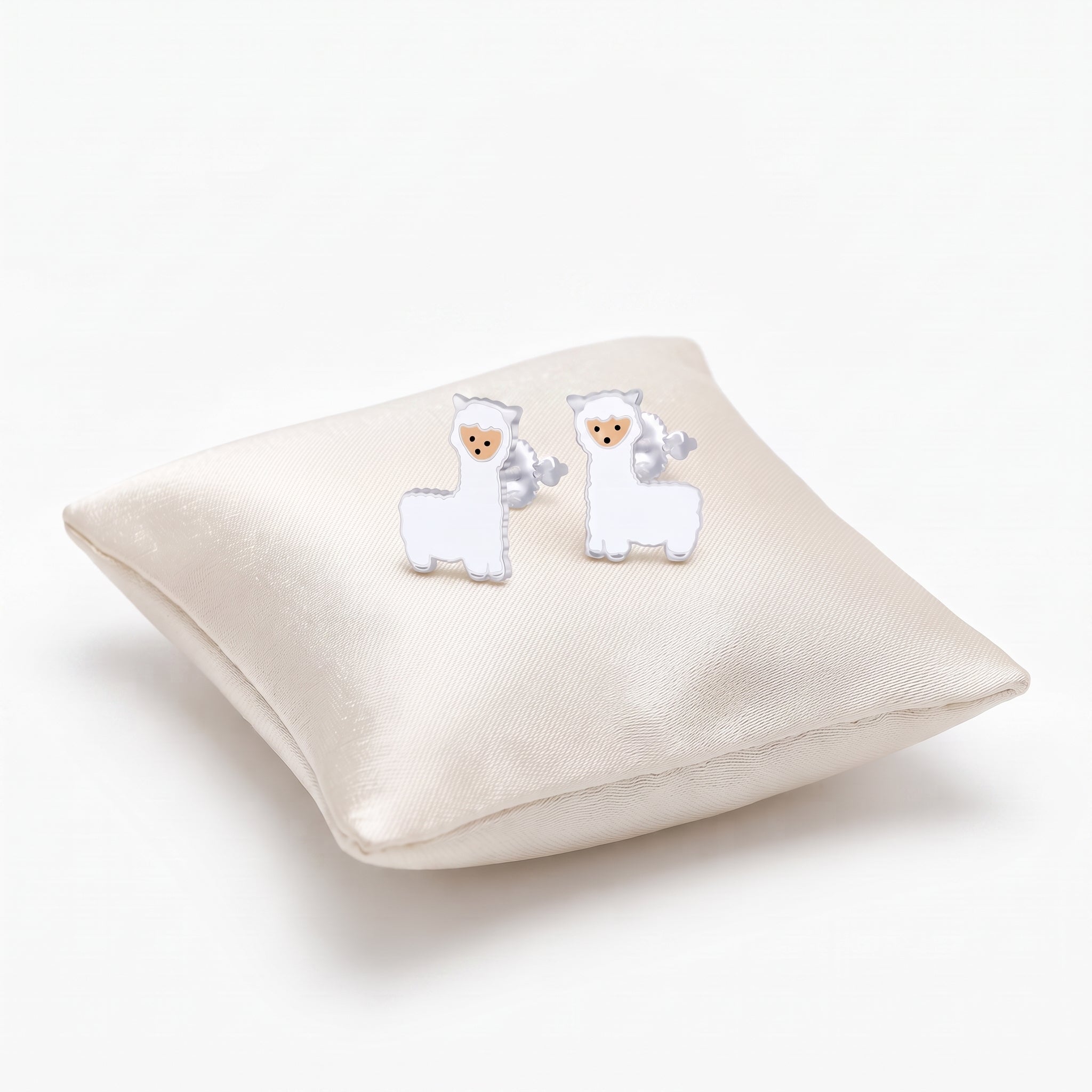 925 sterling silver alpaca earrings for children