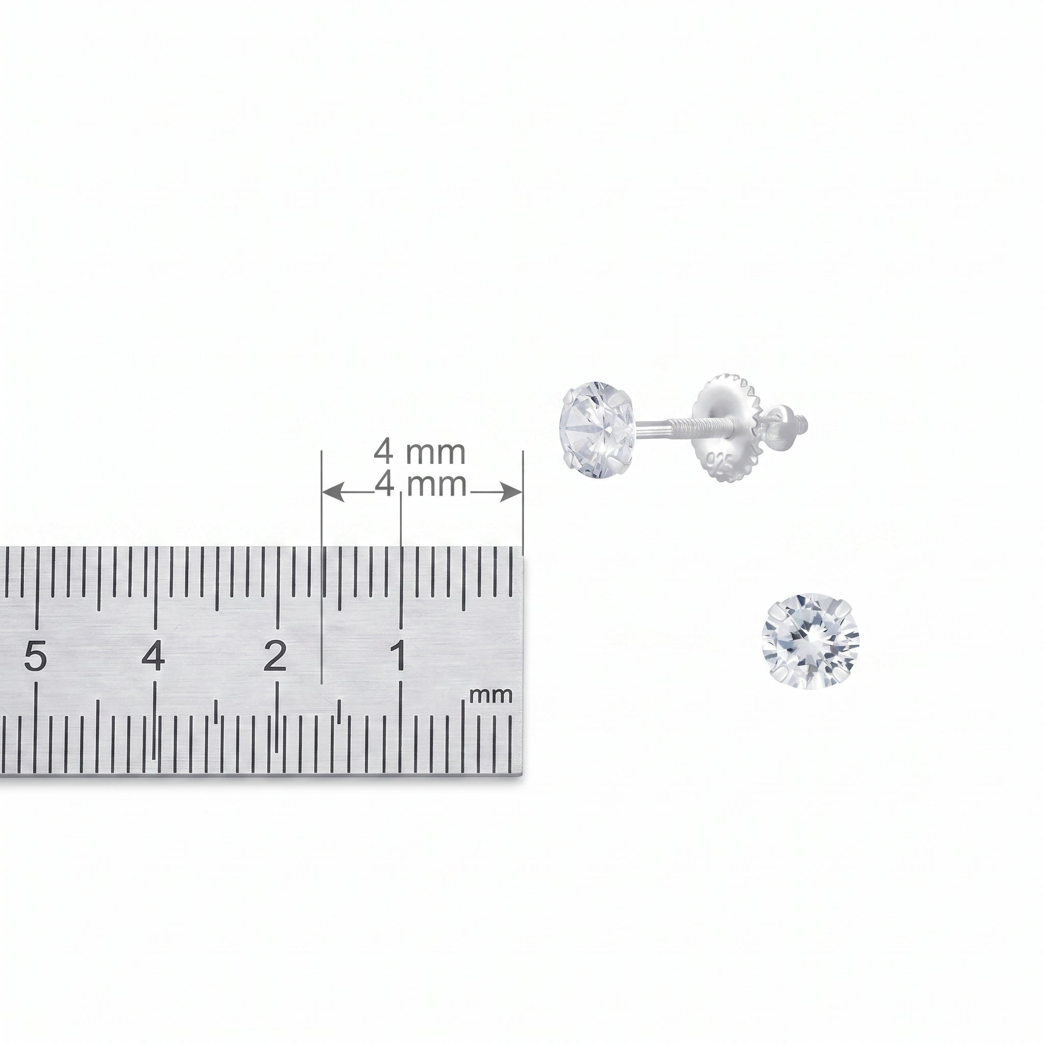 925 sterling silver screw back stud earrings