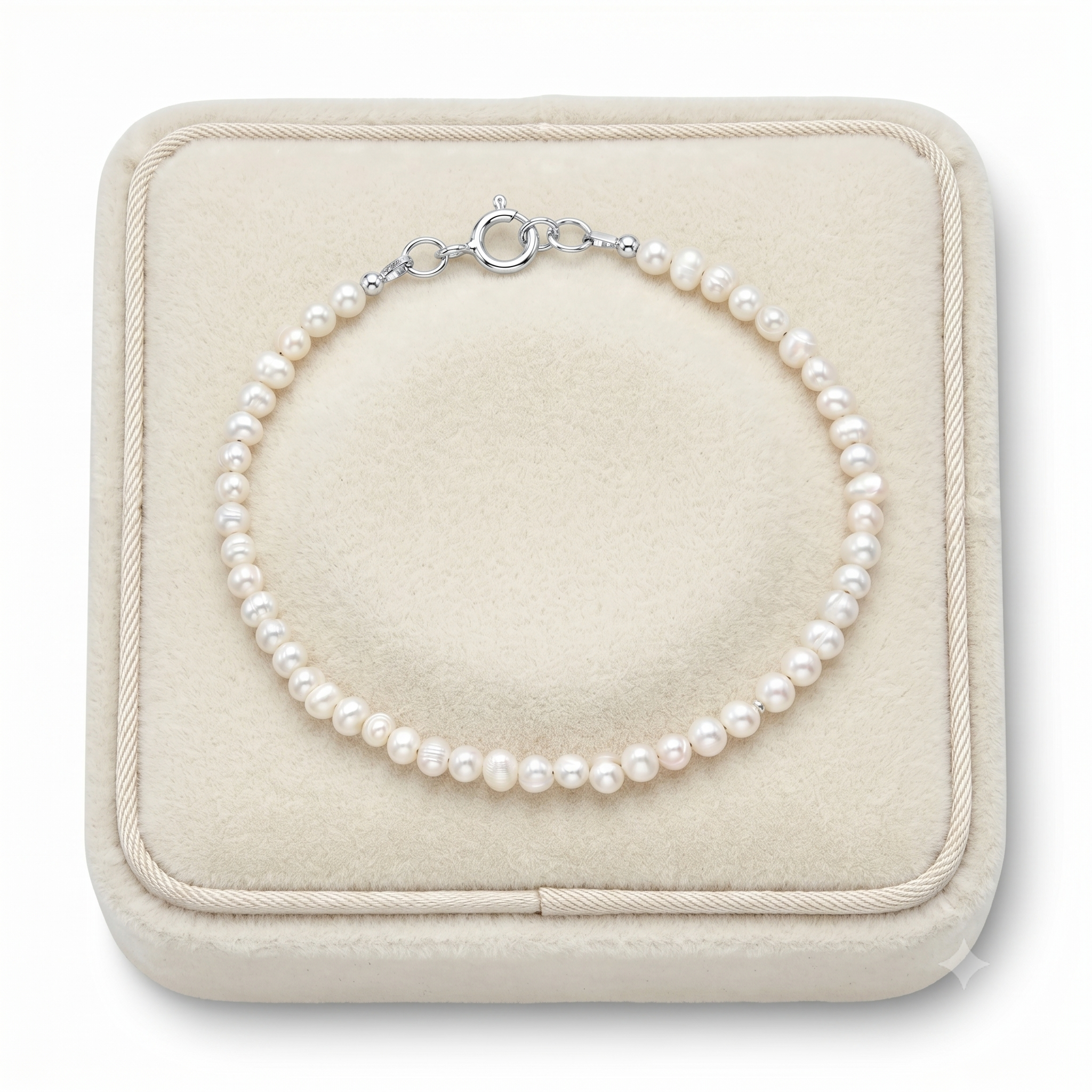925 Sterling Silver Bracelet, Beaded with Freshwater Pearls