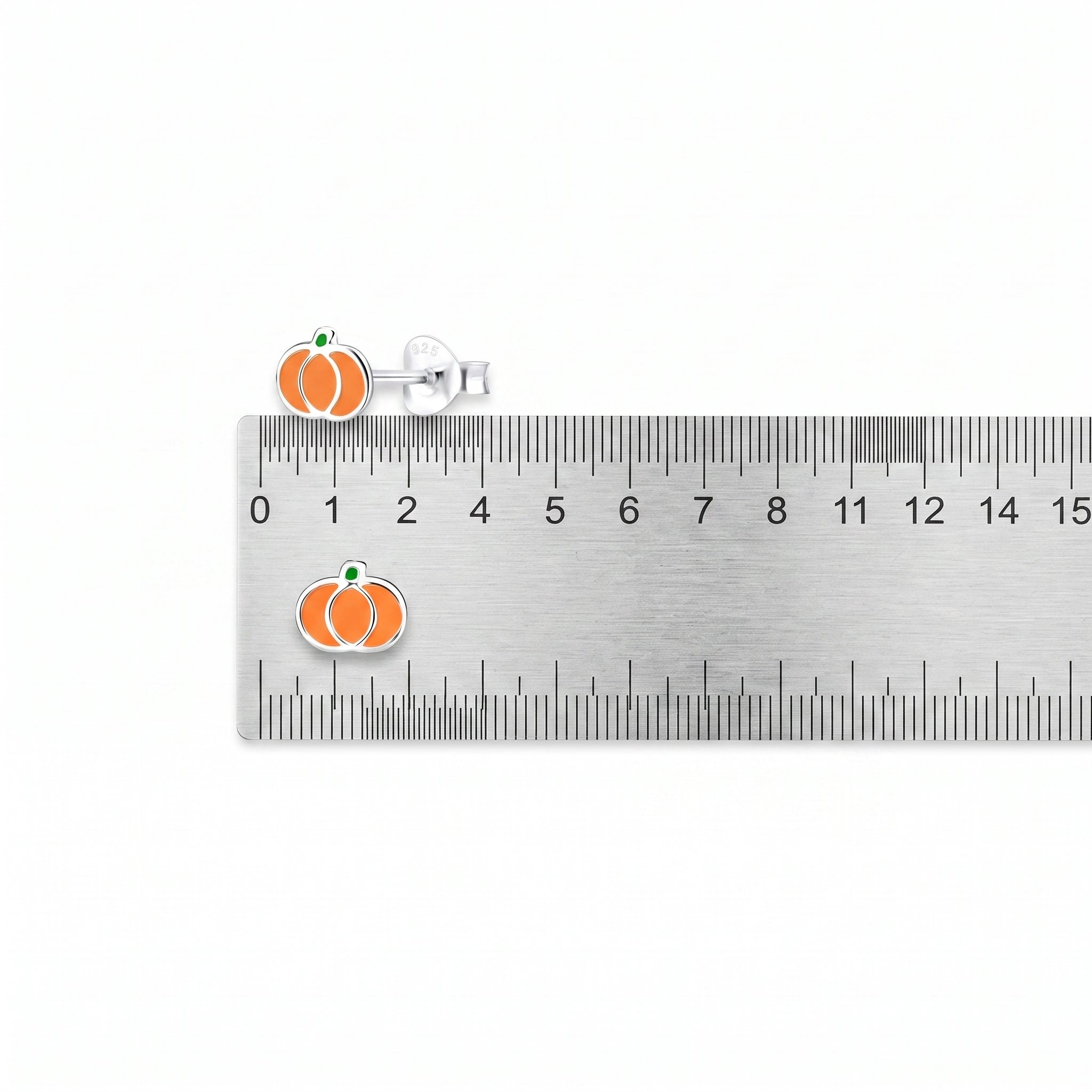 Sterling Silver Pumpkin Stud Earrings for Kids - Melchior Jewellery