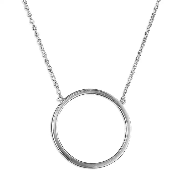 Sterling Silver Circle Pendant Necklace