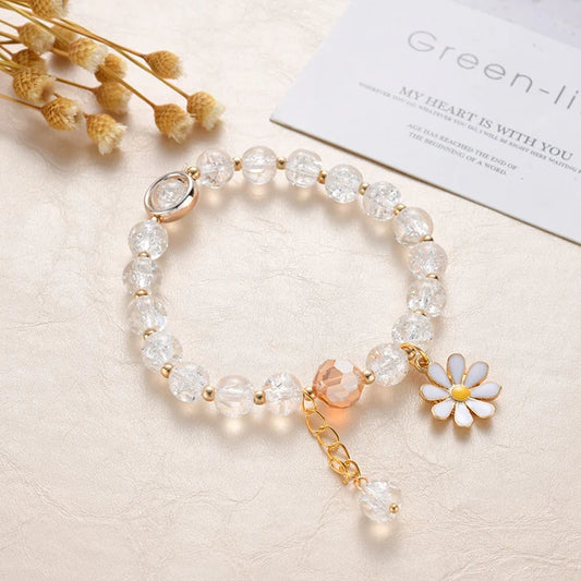 Children's Daisy Stretch Bead Bracelet