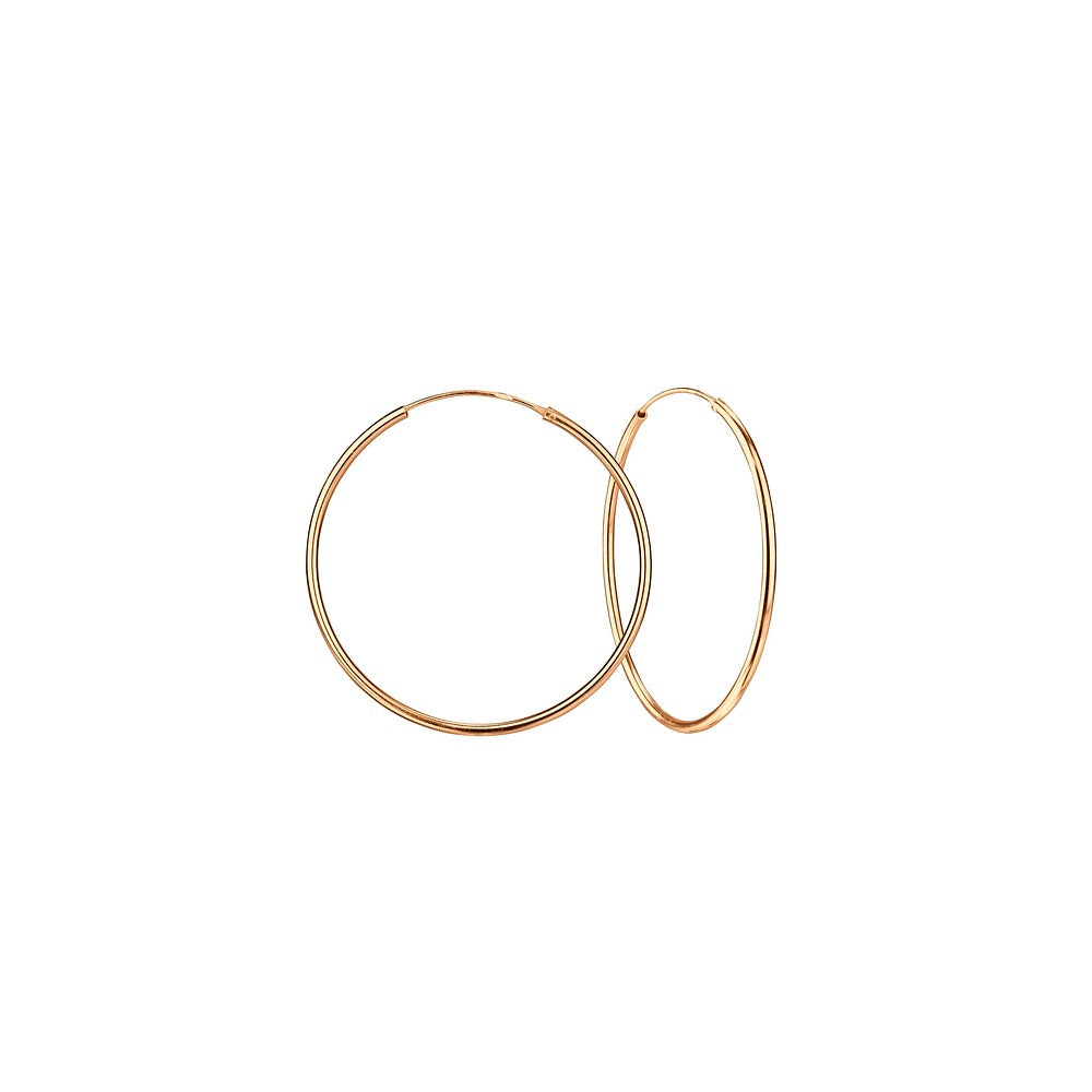 Sterling silver rose gold hoop earrings 30mm