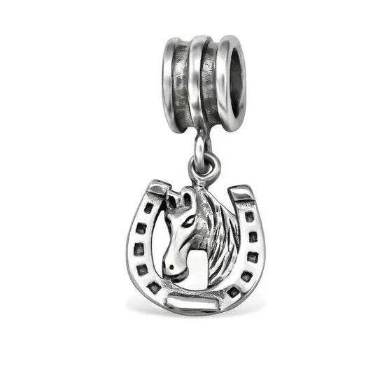 Sterling Silver Lucky Horseshoe Charm Bead