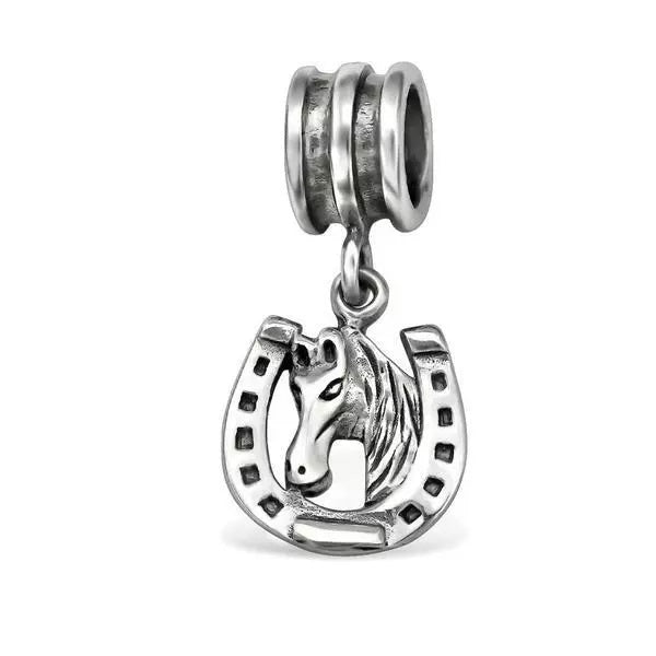 Sterling Silver Lucky Horseshoe Charm Bead - Melchior Jewellery 
