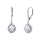 Sterling Silver white Pear teardrop zirconia Earrings