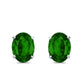 Sterling Silver Emerald Oval Stud Earrings