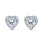 Sterling Silver Heart Shape Clear CZ Earrings