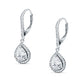 Sterling Silver white Pear teardrop zirconia Earrings