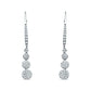 Sterling Silver Leverback Graduated Circles Cubic Zirconia Earrings