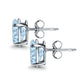 Sterling Silver Aquamarine Oval Stud Earrings