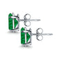 Sterling Silver Emerald Oval Stud Earrings
