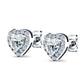 Sterling Silver Heart Shape Clear CZ Earrings